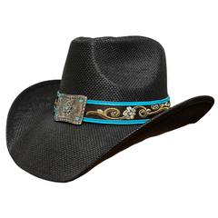 New 
8 OTHER REASONS Black Western Hat with Turquoise Accents 8 Other Reasons | Accessories | New 8 Other Reasons Black  main image 4
