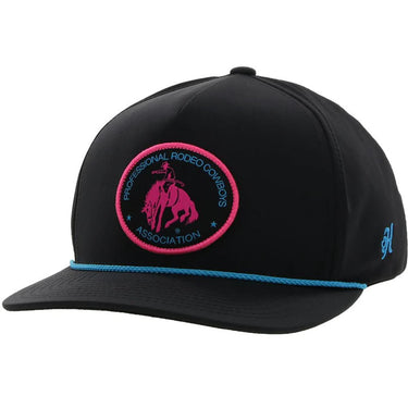 PRCA Black 5-Panel Trucker with Pink / Turquoise / Black Circle Patch - OSFA 2162T