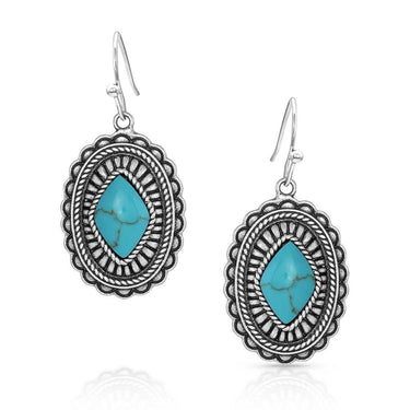 Turquoise Magic Stamped Pendant Earrings ER5035