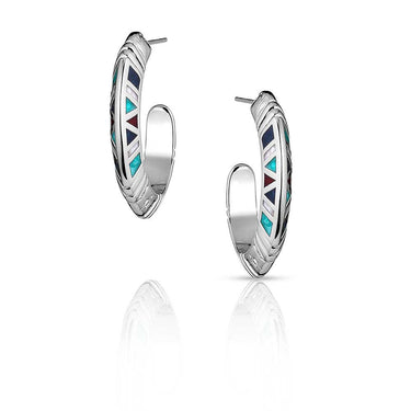 Hidden Mosaic Hoop Earrings ER5794 By Montana Silversmiths