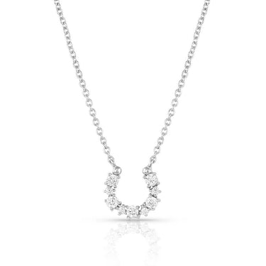 Longline Crystal Horseshoe Necklace by Montana Silversmiths NC5025