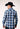 Men's Long Sleeve Plaid Shirt with Embroidery Detail 01-001-0016-1065 BU 