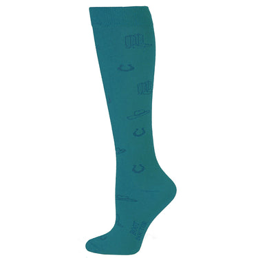 Turquoise Western Boot Doctor Crew Socks for Women by M&F Western 0416633 (193767)