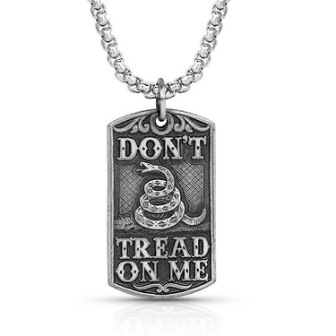 Don't Tread on Me Dog Tag Necklace By Montana Silversmiths - NC5492MA