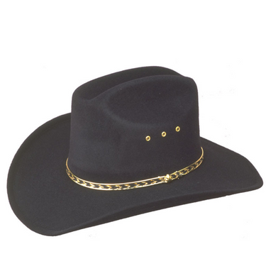 Black Faux Felt Cowboy Hat with Elastic Sweatband BFF-26BLK