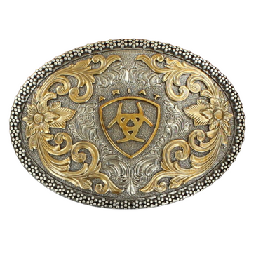 Ariat Antique Silver and Gold Oval Buckle by M&F A37005 (701340554030)