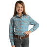 Girls Roughstock Long Sleeve Snap Up - In Powder Blue - By Rock&Roll - WLGSOSR07O