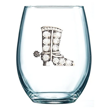 Cowboy Boot Stemless by Queens' Jewels 0500-001-200