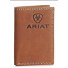 Ariat Men's Tan Embossed Logo Trifold Wallet- A3548144