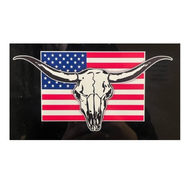 CT Rodeo Mini Flag/ Longhorn Skull TXF01-04-USA-Mini