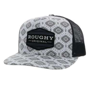 "Tribe" Roughy White / Black 6-Panel Trucker with Black / White Patch - Youth 