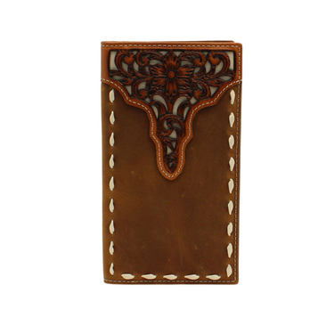 Men's Rodeo Wallet With Floral Tooled Overlay By Ariat A3547144