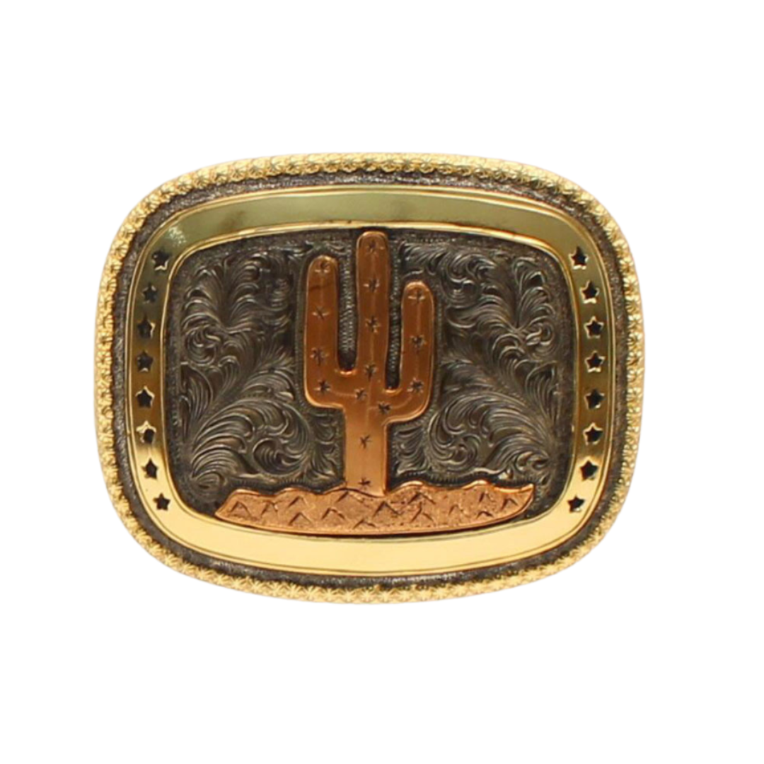 Crumrine Desert Cactus and Stars Rectangle Buckle by M&F C10115