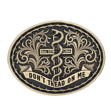 Don't Tread on Me Belt Buckle by Montana Silversmith A944C