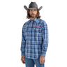 Men's Wrangler PBR Long Sleeve Logo Shirt Blue 112324696 