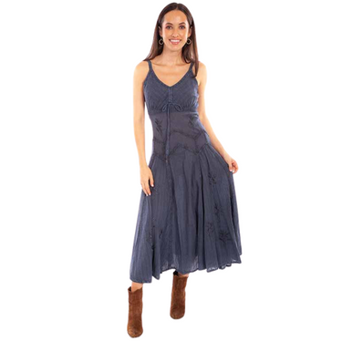 Women's Ruffle Dress in Slate Blue by Scully HC62-SLA