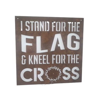 Rustic Metal Stand For The Flag Sign by Recherche Furnishings FLAGCROSS