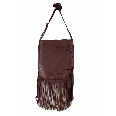Brown Fringe with Raw Edge Front Flap - B180-CHOC
