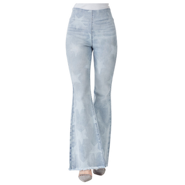 Women's Risen Jeans Light Mid-Rise Pull On Flare RDP5263X