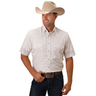 Men's White Diamond Stripe S/S Snap Shirt by Roper - 01-002-0145-0234
