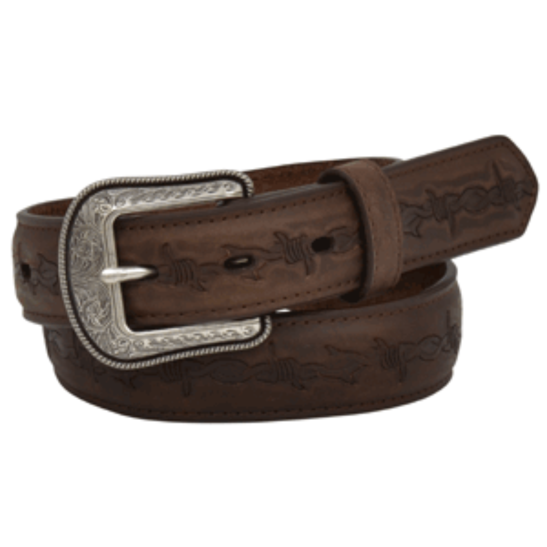 1 1/4" Barbed Wire Embossed Belt by M&F - D1202