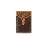 Ariat Trifold Wallet Croc Floral Embossed Brown A3552902