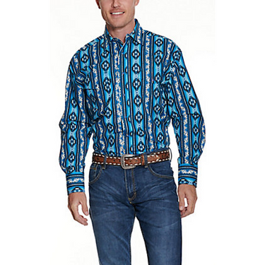 Men's Checotah® Western Long Sleeve Shirt - Classic Fit - In Blue - 112318600