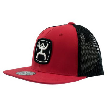 "Zenith" Hooey Red / Black 6-Panel Trucker with Black / White Patch - 2224T-RDBK