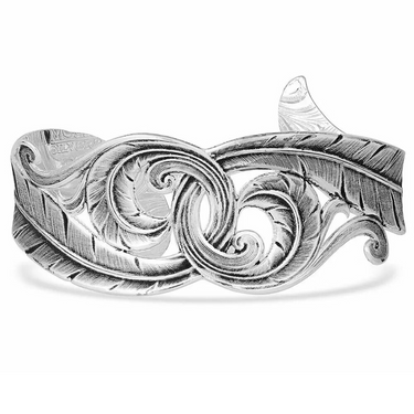 Connected Feathered Filigree Cuff Bracelet By Montana Silversmiths BC4837