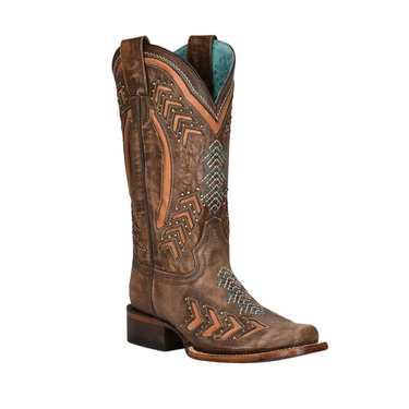 Women's Brown Laser and Embroidered Cowboy Boot by Corral Z5009