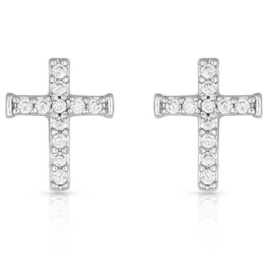Quiet Faith, Tiny Crystal Cross Earrings - ER1510