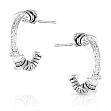 Tied Up Crystal Barbed Wire Earrings - ER5374