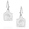 Chiseled Cow Tag Earrings-ER5398