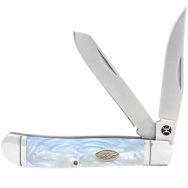 Hooey Knife Large 4 1/4" Mother of Pearl Trapper HK125