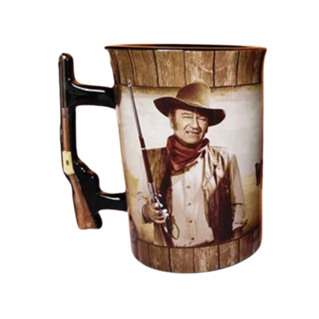 John Wayne Mug - A Man's Gotta Do Rifle Handle JW5252 – Cowtown Cowboy ...