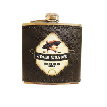 John Wayne Hip Flask - Leather Wrapped JW5775