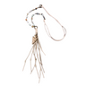 Light Cream Leather and Beads Necklace N1129AR