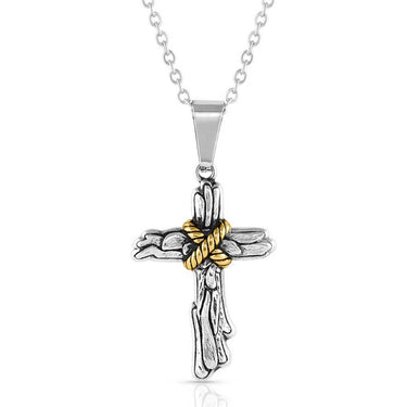 Rugged Faith Cross Necklace-NC3425