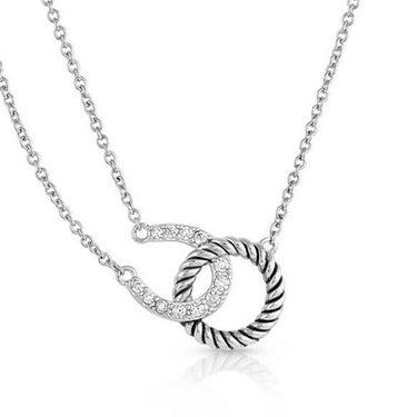Hooked On Luck Horseshoe Necklace by Montana Silversmiths NC5262