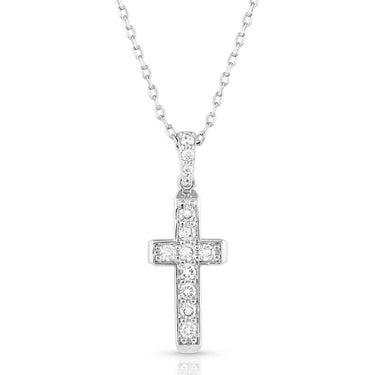 Dainty Crystal Cross Necklace-NC5524