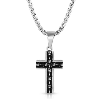 Barbed Wire Cross Necklace-NC5602
