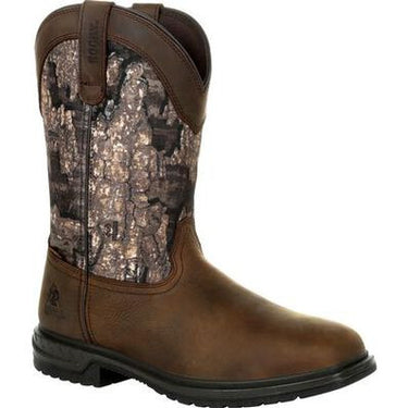 Men's Realtree Timber Worksmart 400G Insulated Waterproof Western Boot By Rocky Boots RKW0326