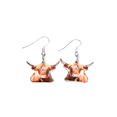 Western Animal Theme Buffalo Dangle Earrings SE2144/SB