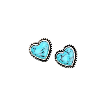 Heart Stone Stud Earrings ER1498/SBTQ