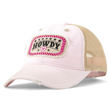 Ariat Ladies Cap Howdy Distressed Patch Light Pink A300084624