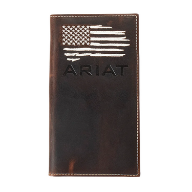 Ariat Distressed American Flag Brown Rodeo Wallet A3553734
