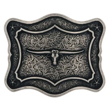 Get the Horns Attitude Buckle By Montana Silversmiths A985S