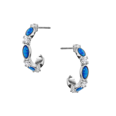 Moonlit Night Crystal Opal Hoop Earrings By Montana Silversmiths ER5703