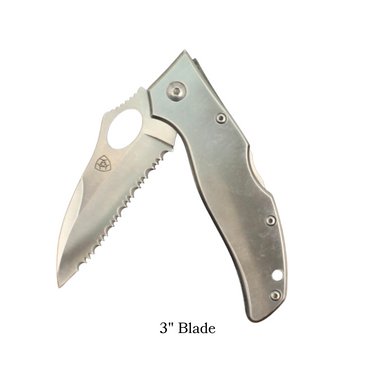Ariat Folding Knife Serrated Silver A710010036-M