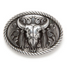 Belt Buckle Steer Skull and Feathers 37030